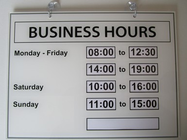 Business Hours - Color White